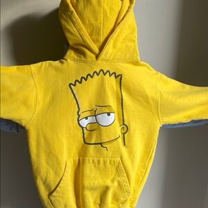 Yellow Kids Hoodie with Cartoon Print